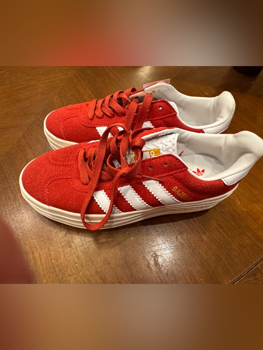 NWT adidas Gazelle Bold Platform Sneakers Red/White - Women's Size 6 Streetwear